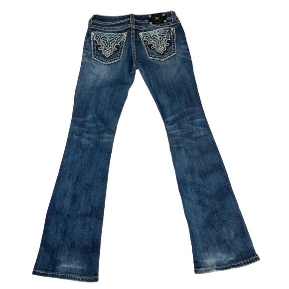Miss Me Boot Cut Jeans JP5745B3 Mid Rise Medium Wash Denim Pants Women's 28 - Picture 3 of 14